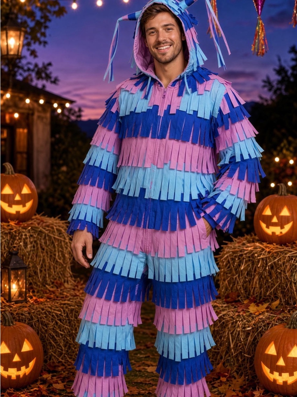 Tipsy Elves Loot Llama Piñata Fringe Hooded Piñata Jumpsuit Costume